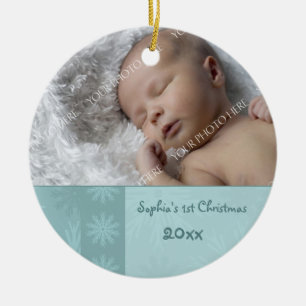 1. Verzierung des Foto-Babys Weihnachts Keramikornament