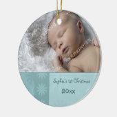 1. Verzierung des Foto-Babys Weihnachts Keramikornament (Links)