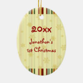 1. Verzierung des Foto-Babys Weihnachts Keramikornament (Hinten)