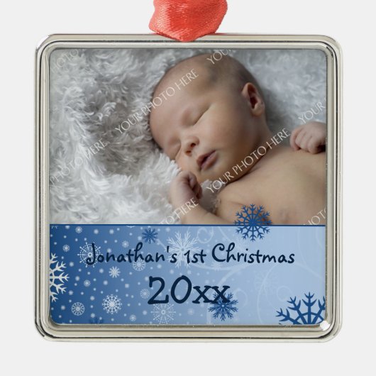 1. Verzierung des Foto-Babys Weihnachts Ornament Aus Metall (Vorne)