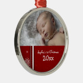 1. Verzierung des Foto-Babys Weihnachts Silbernes Ornament (Rechts)