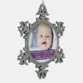 1. Verzierung des kundenspezifischen Foto-Babys Schneeflocken Zinn-Ornament (Links)