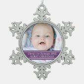 1. Verzierung des kundenspezifischen Foto-Babys Schneeflocken Zinn-Ornament (Vorderseite)