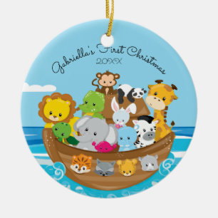 1. Verzierung des niedlichen Noahs Arche-Babys Keramikornament