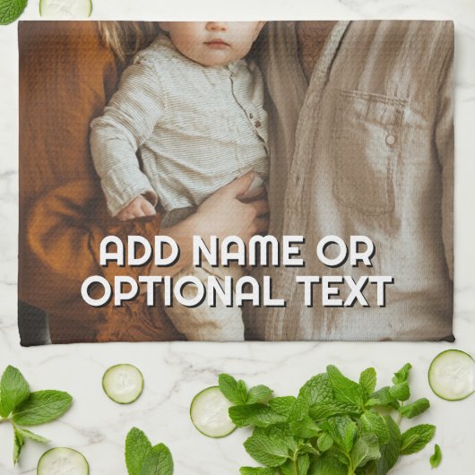 1 Vollständiges Foto und einfache Textvorlage Geschirrtuch (Gefaltet)