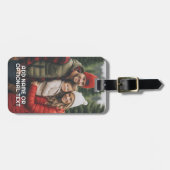 1 Vollständiges Foto und Text - Informationen auf Gepäckanhänger (Vorderseite horizontal)