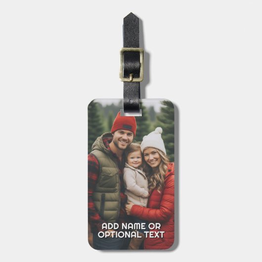 1 Vollständiges Foto und Text - Informationen auf  Gepäckanhänger (Vorderseite vertikal)