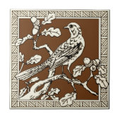 1 von 12 Repro 1880s Minton Mocha Bird Series Fliese (Vorderseite)