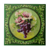 1 von 2 handbemalten Blumentrauben Godwin 1900 Rep Fliese (Vorderseite)