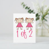 1 von 2 rosa Mädchen Postkarte (Stehend Vorderseite)