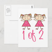 1 von 2 rosa Mädchen Postkarte (Vorne/Hinten)