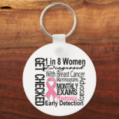 1 von 8 Frauen - Brustkrebs - Bewusstsein Schlüsselanhänger (Vorderseite)