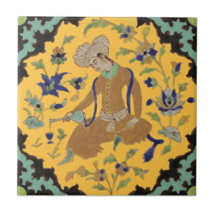 1 von Pair Turbaned Men Repro Antique Persian Fliese