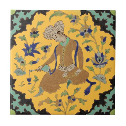 1 von Pair Turbaned Men Repro Antique Persian Fliese (Vorderseite)