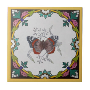 1 von Set der Repro Antique Minton Butterfly Serie Fliese