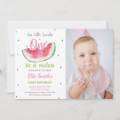 1. Watermelon Geburtstag Einladung mit Foto (Vorderseite)