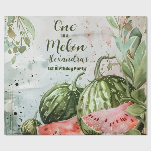 1. Watermelon Geburtstag Geschenkpapier (Flach)