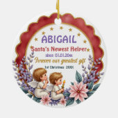 1. Weihnachten 2-seitiger Engel's First Noel Keramik Ornament (Hinten)