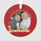 1. Weihnachten als Big Brother Custom Foto/Name Ornament (Rückseite)