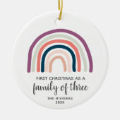 1. Weihnachten als Familie von 3 Personalisierten Keramik Ornament (Vorne)