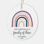 1. Weihnachten als Familie von 3 Personalisierten Keramik Ornament (Links)