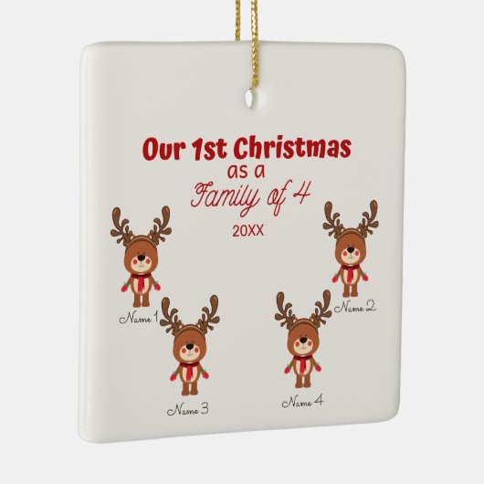 1. Weihnachten als Familie von 4 Ornamenten Keramikornament (Rechts)