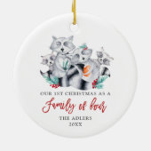 1. Weihnachten als Familie von 4 Personalisierten Keramik Ornament (Hinten)