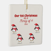 1. Weihnachten als Familie von 4 Pinguin-Ornament Keramikornament (Rechts)