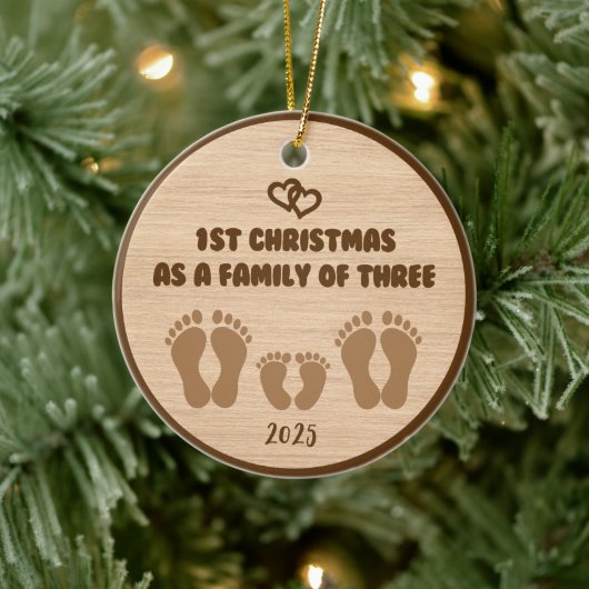 1. Weihnachten als Familie von drei Keramik Ornament (Baum)