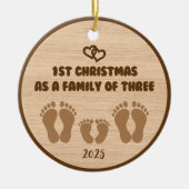 1. Weihnachten als Familie von drei Keramik Ornament (Vorne)