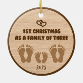 1. Weihnachten als Familie von drei Keramik Ornament (Hinten)