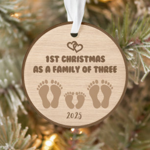 1. Weihnachten als Familie von drei Ornament