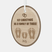 1. Weihnachten als Familie von drei Ornament Aus Glas (Vorderseite links)