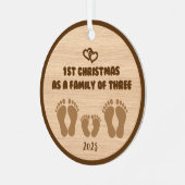 1. Weihnachten als Familie von drei Ornament Aus Metall (Vorderseite links)