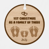 1. Weihnachten als Familie von drei Ornament Aus Metall (Vorderseite)