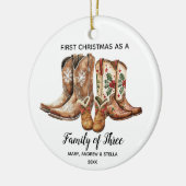 1. Weihnachten als Familie von Three Cowboy Keepak Keramik Ornament (Links)
