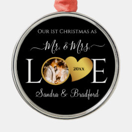 1. Weihnachten als Frau Newlyweds Holiday Ornament Aus Metall