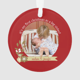 1. Weihnachten als große Schwester personalisiert Ornament