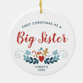 1. Weihnachten als große Schwester Personalisierte Keramik Ornament (Hinten)