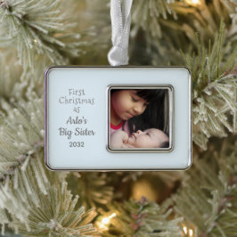 1. Weihnachten als große Schwester Personalize Nam Rahmen-Ornament Silber