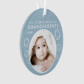 1. Weihnachten als Großeltern Blue Baby Foto Ornament (Vorderseite)
