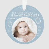 1. Weihnachten als Großeltern Blue Baby Foto Ornament (Vorderseite)