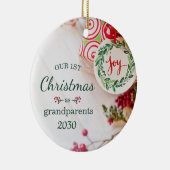 1. Weihnachten als Großeltern Foto Keramik Ornament (Rechts)
