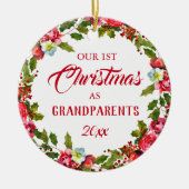 1. Weihnachten als Großeltern Foto Keramik Ornament (Vorne)