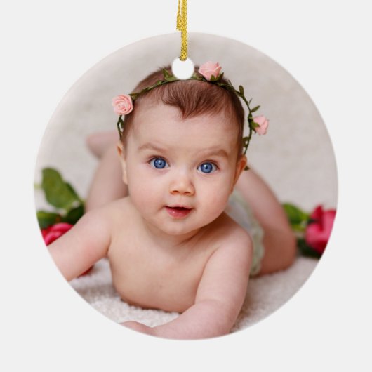 1. Weihnachten als Großeltern Foto Keramik Ornament (Hinten)