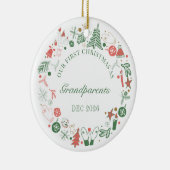 1. Weihnachten als Großeltern Keramik Ornament (Rechts)