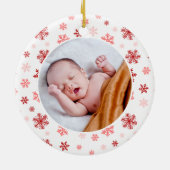 1. Weihnachten als Großeltern Red Snowflake Foto Keramik Ornament (Hinten)
