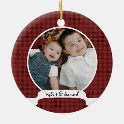 1. Weihnachten als großer Bruder Keramikornament (Hinten)