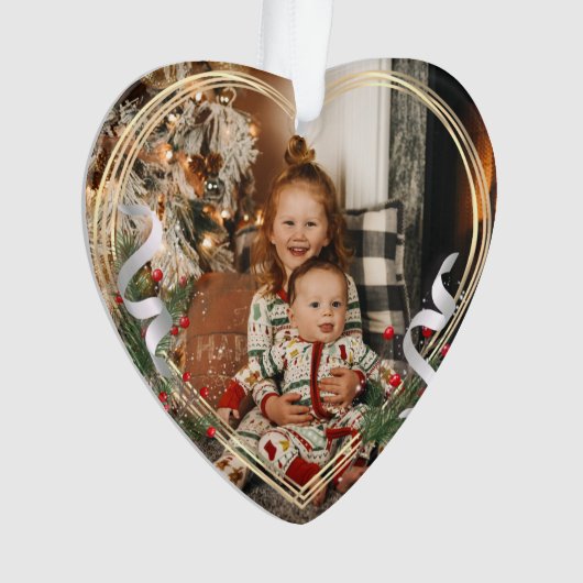 1. Weihnachten als großes Gold Frame Foto Ornament (Vorderseite)