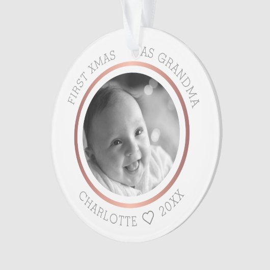 1. Weihnachten als Großmutter Modernes Foto Ornament (Vorderseite)